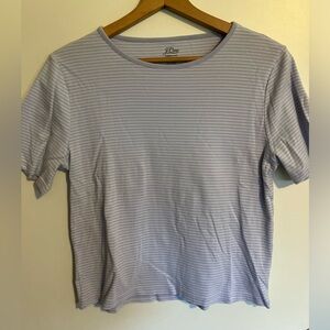 J. Crew Slim Perfect Fit Short Sleeve Crew Tee. Light purple/white striped. XXL
